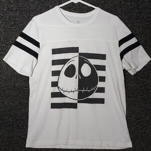 Nightmare Before Christmas White and Black Long Sleeve Tee Shirt T-Shirt